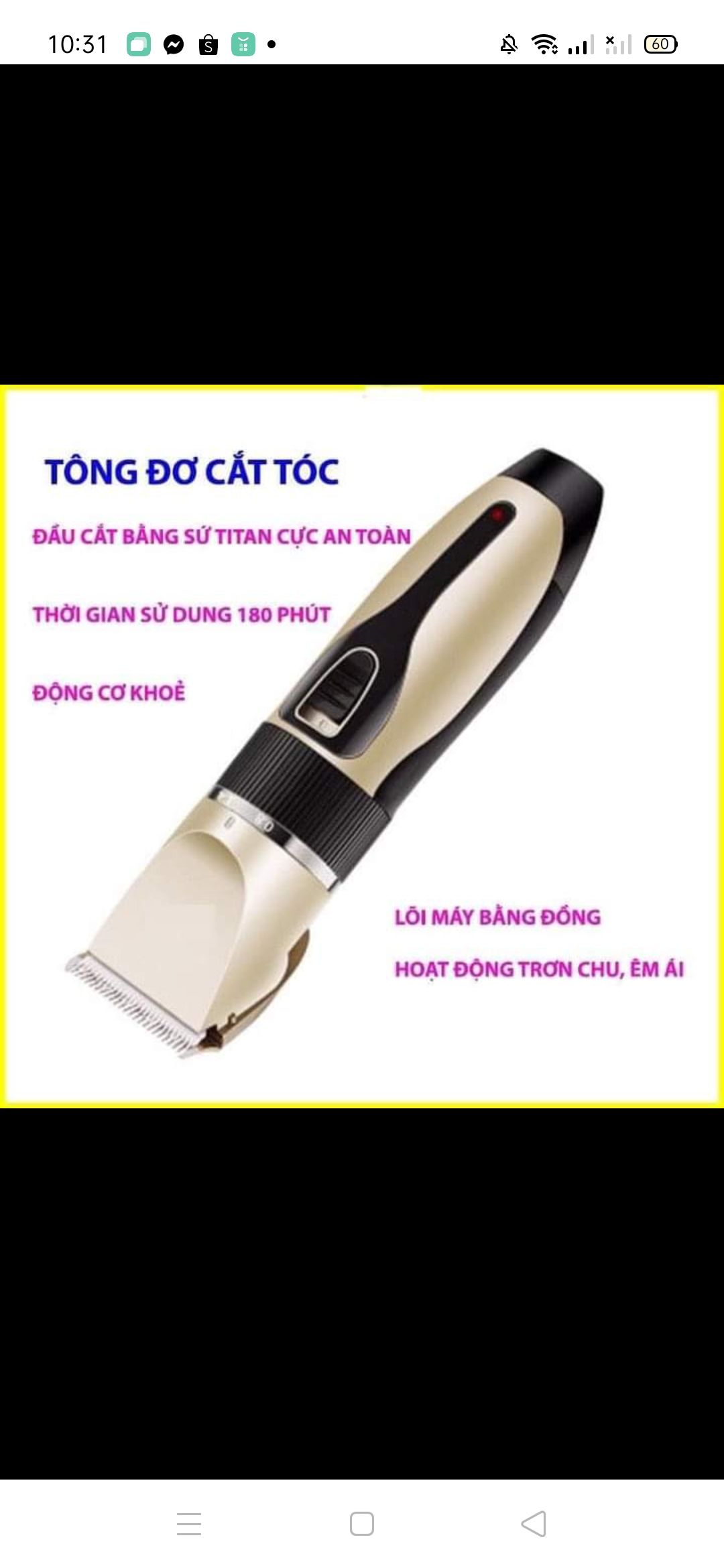 Tông đơ Hộp vàng