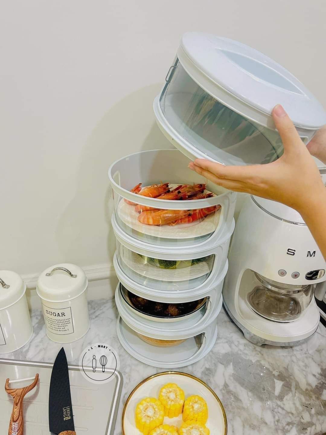 Lồng Bàn Giữ Nhiệt 5 Tầng Kéo Trượt