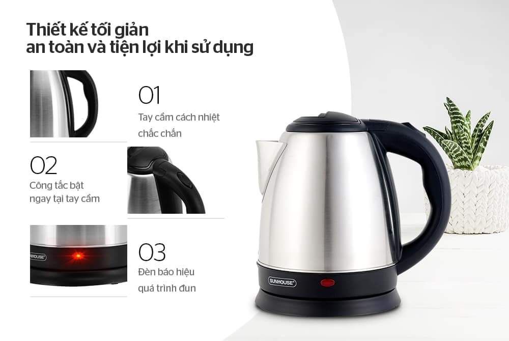 ẤM SIÊU TỐC SUNHOUSE 1057 -  1,5L