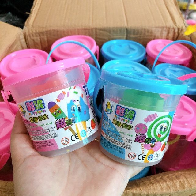 XÔ ĐỒ CHƠI ĐẤT SÉT TỰ KHÔ - set 3 xô