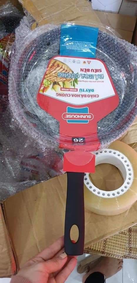 CHẢO VÂN ĐÁ HOA CƯƠNG SUNHOUSE -SIZE 28 CM