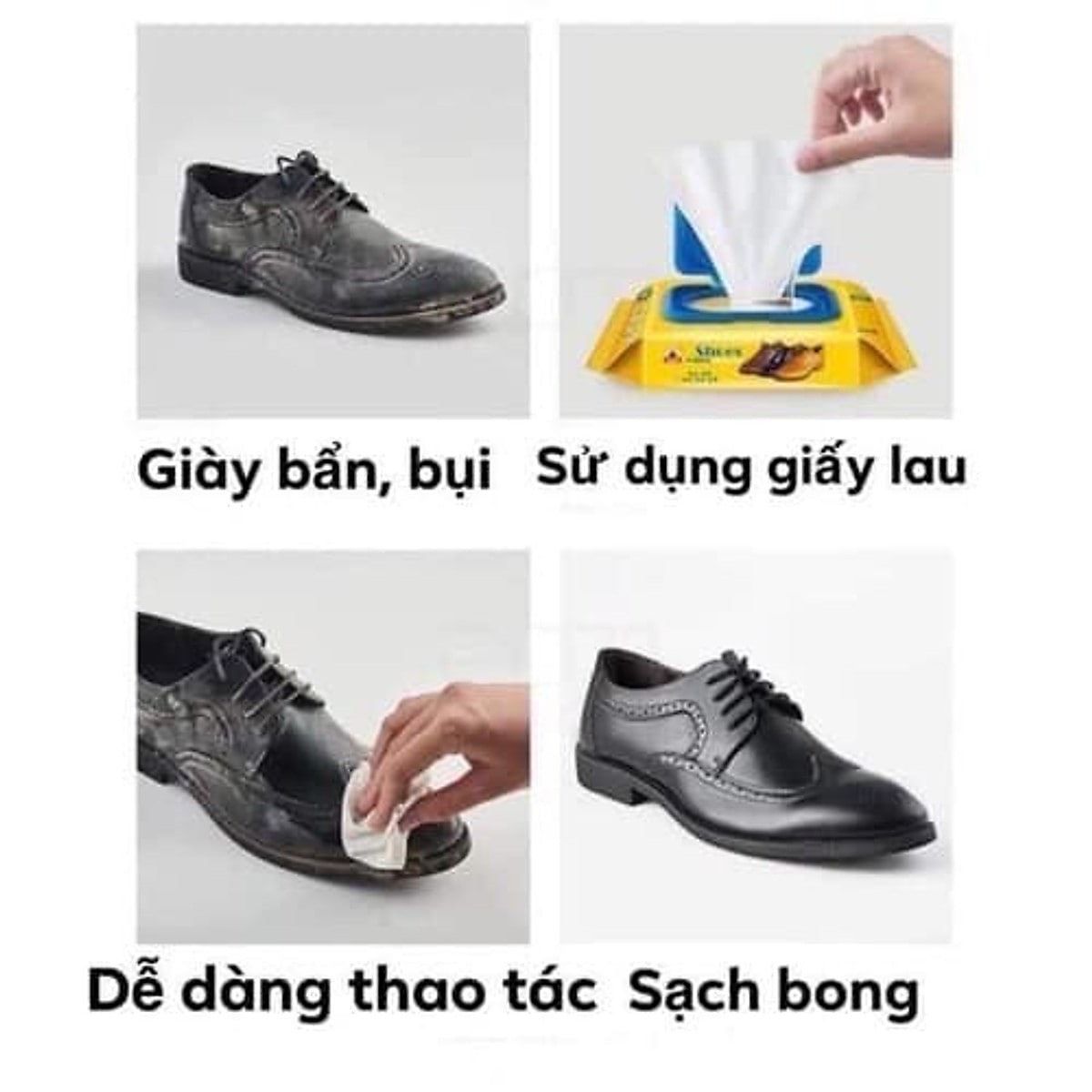 KHĂN ƯỚT LAU GIÀY - bán từ 2 bịch 