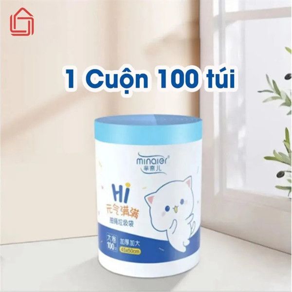 CUỘN 100 TÚI RÁC HI TỰ HỦY CÓ QUAI XÁCH 