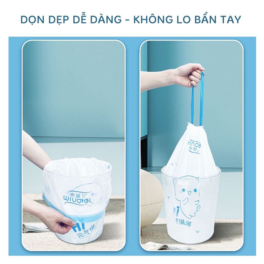 CUỘN 100 TÚI RÁC HI TỰ HỦY CÓ QUAI XÁCH 