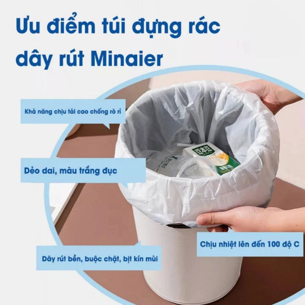CUỘN 100 TÚI RÁC HI TỰ HỦY CÓ QUAI XÁCH 