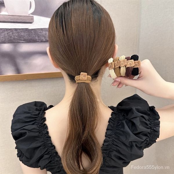 VỈ 10 CỘT TÓC DÂY SỢI HÌNH MẶT GẤU 