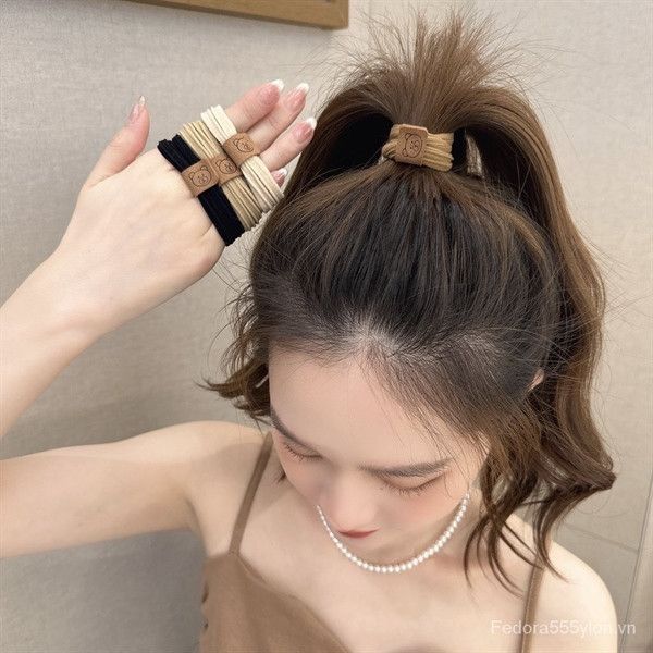 VỈ 10 CỘT TÓC DÂY SỢI HÌNH MẶT GẤU 