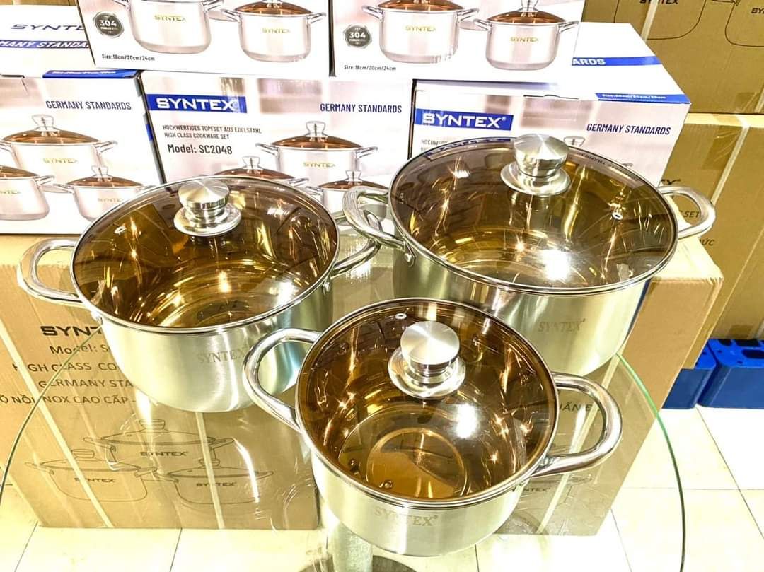 BỘ NỒI NGUYÊN KHỐI ĐÁY LIỀN 3 LỚP