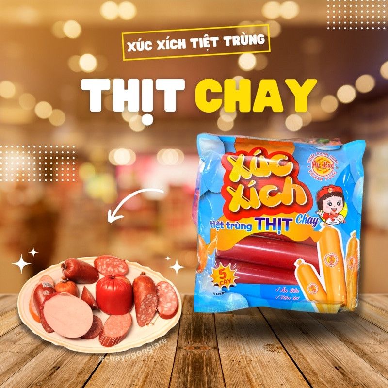 XÚC XÍCH TIỆT TRÙNG THUẦN CHAY - BỊCH 5 CÂY