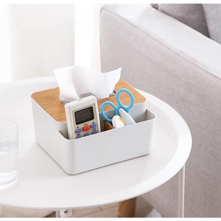 HỘP ĐỰNG KHĂN GIẤY NẮP GỖ 