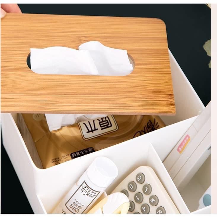 HỘP ĐỰNG KHĂN GIẤY NẮP GỖ 