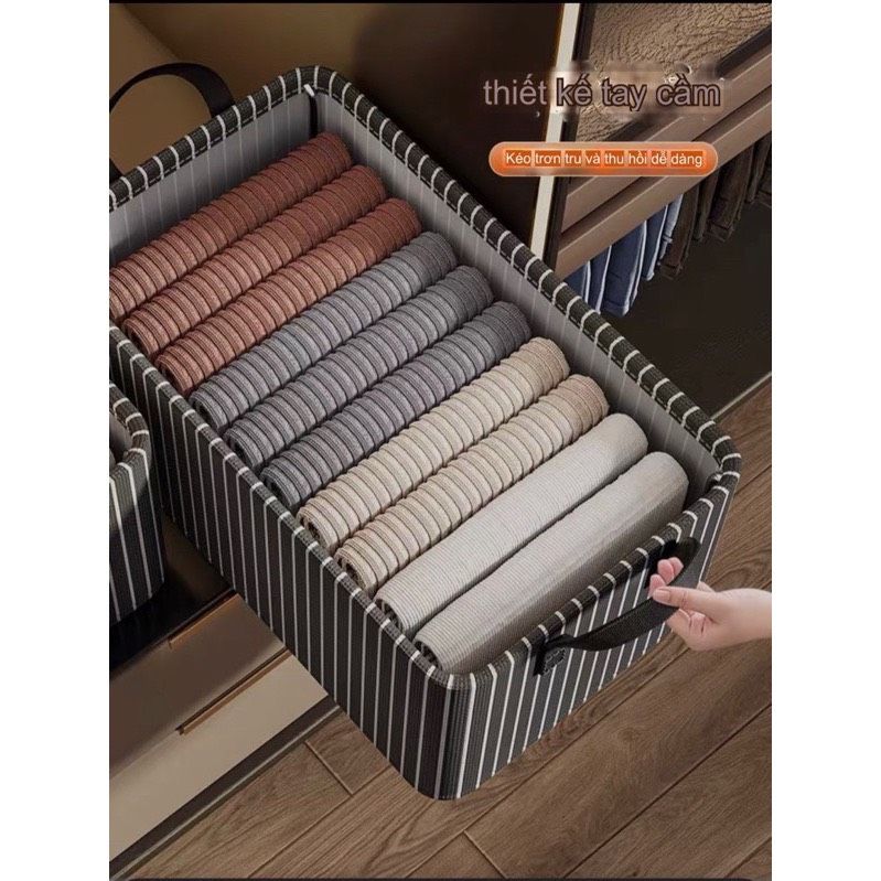 Hộp Vải Đựng Quần Áo khung sắt - SET 2 CÁI 