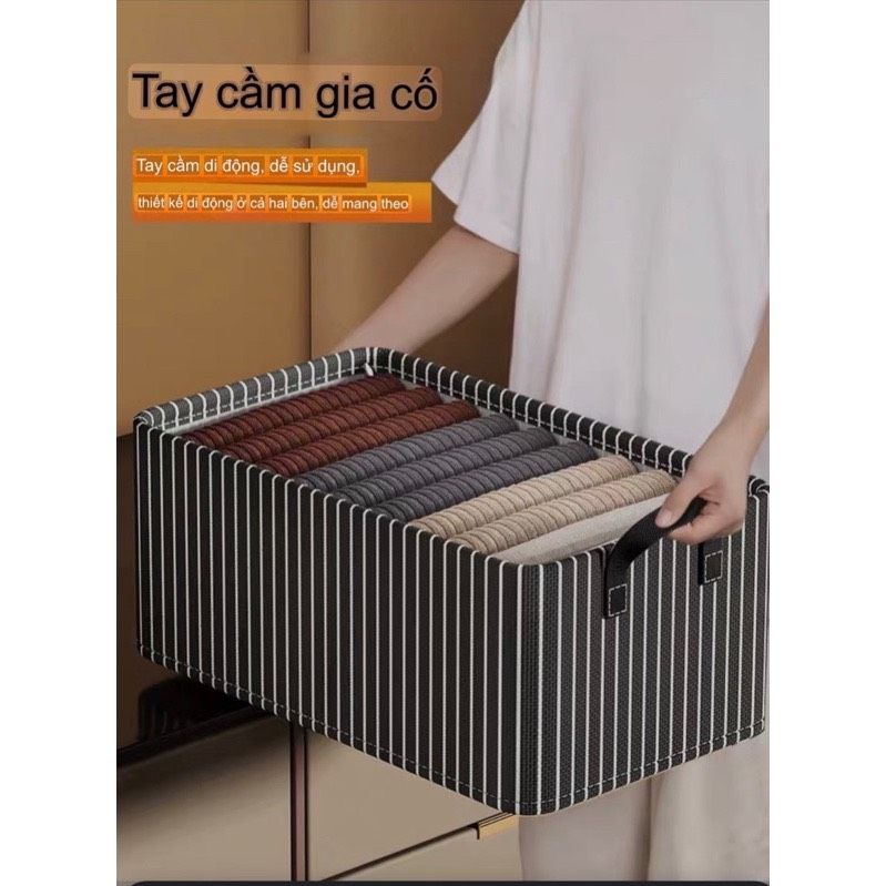 Hộp Vải Đựng Quần Áo khung sắt - SET 2 CÁI 