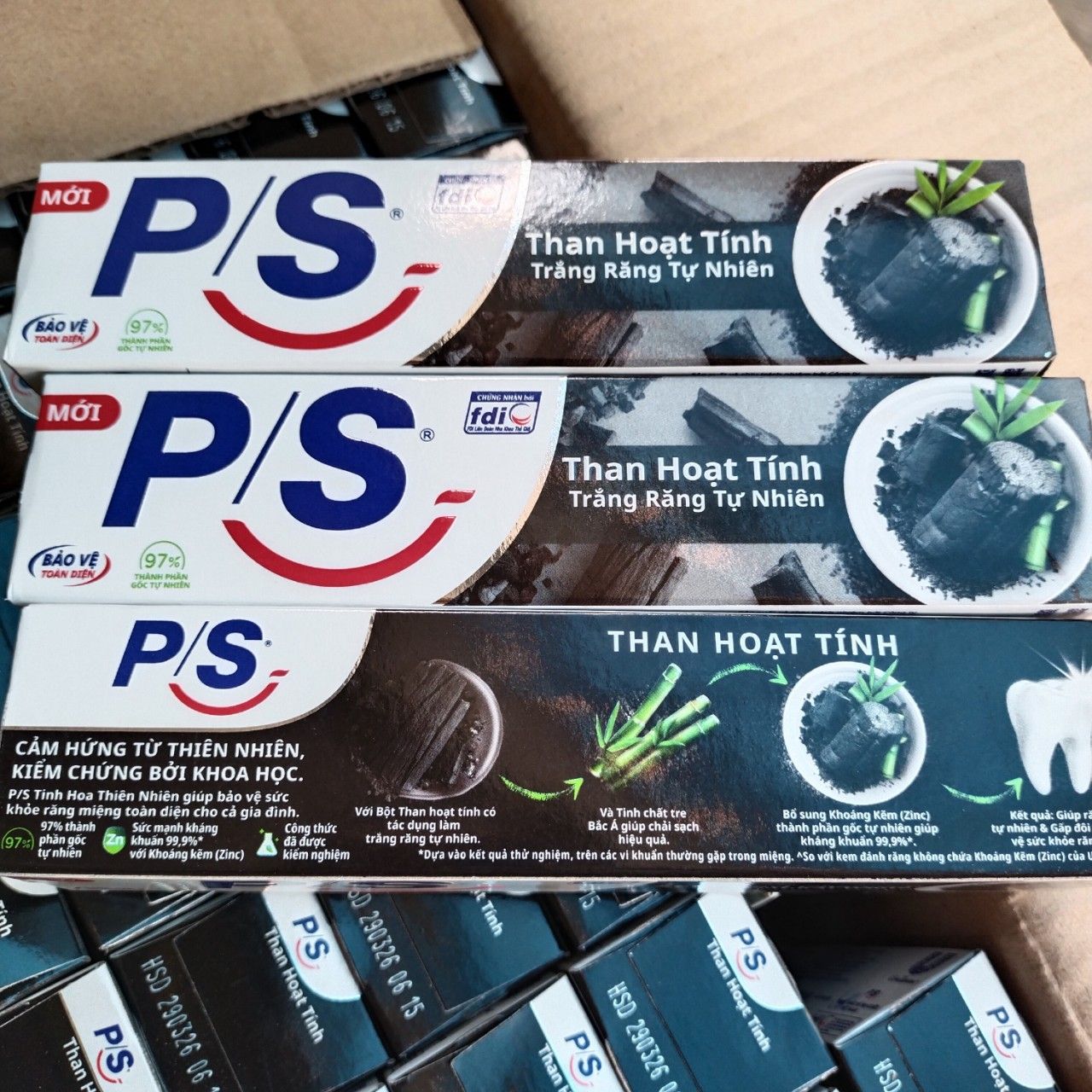 KEM ĐÁNH RĂNG PS THAN TRE CÂY 80G - SET 5 CÂY 