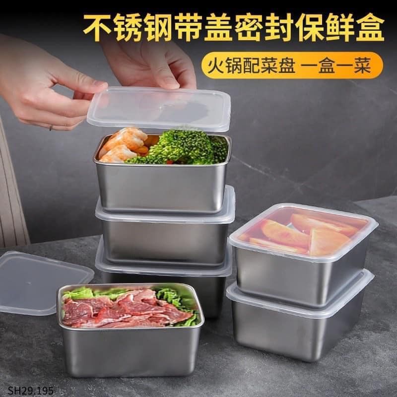 HỘP INOX KÈM NẮP NHỰA SET 5 CÁI