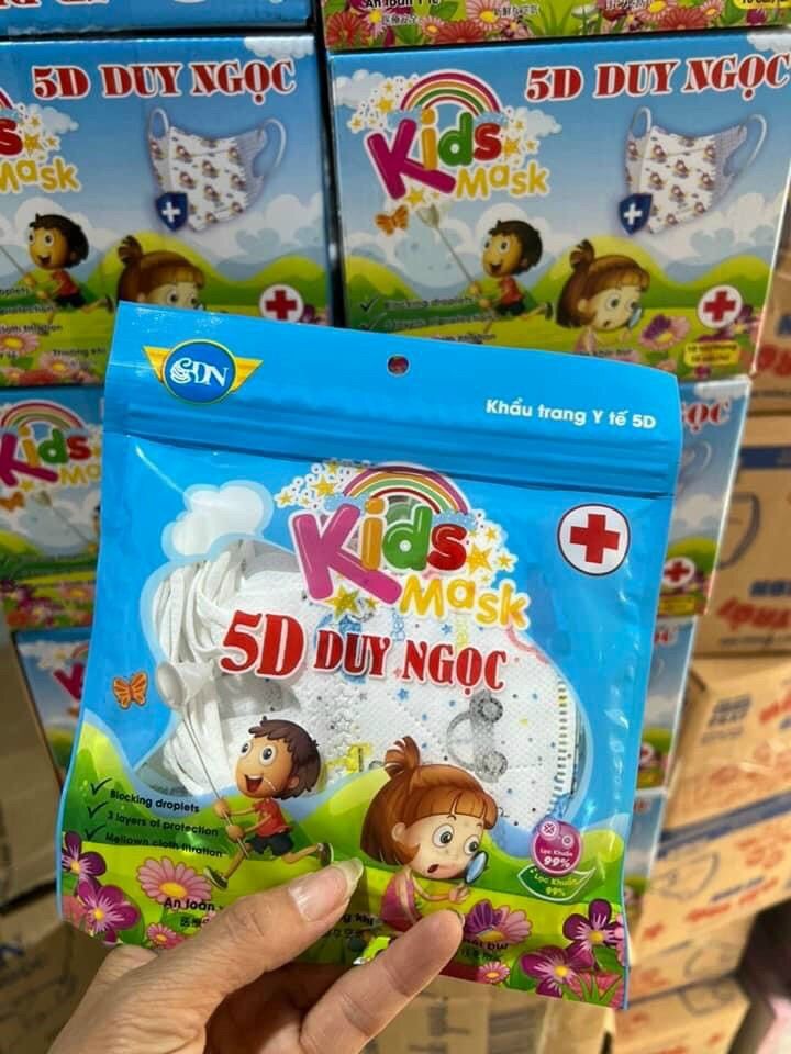 KHẨU TRANG 5D DUY NGỌC EM BÉ - THÙNG 100 CÁI 
