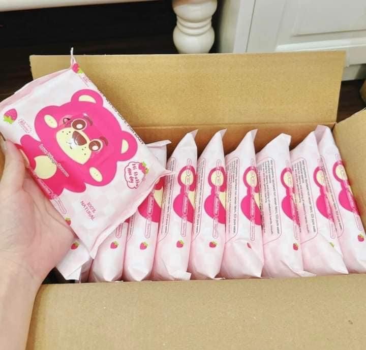 THÙNG GIẤY ƯỚT GẤU DÂU THÙNG 10 GÓI