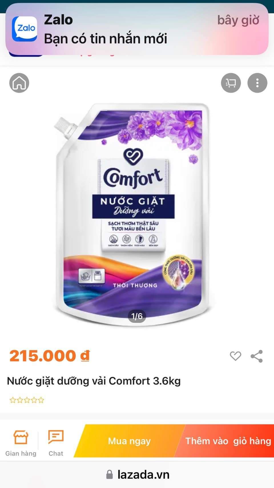 Nước Giặt Comfort - Túi 3kg6