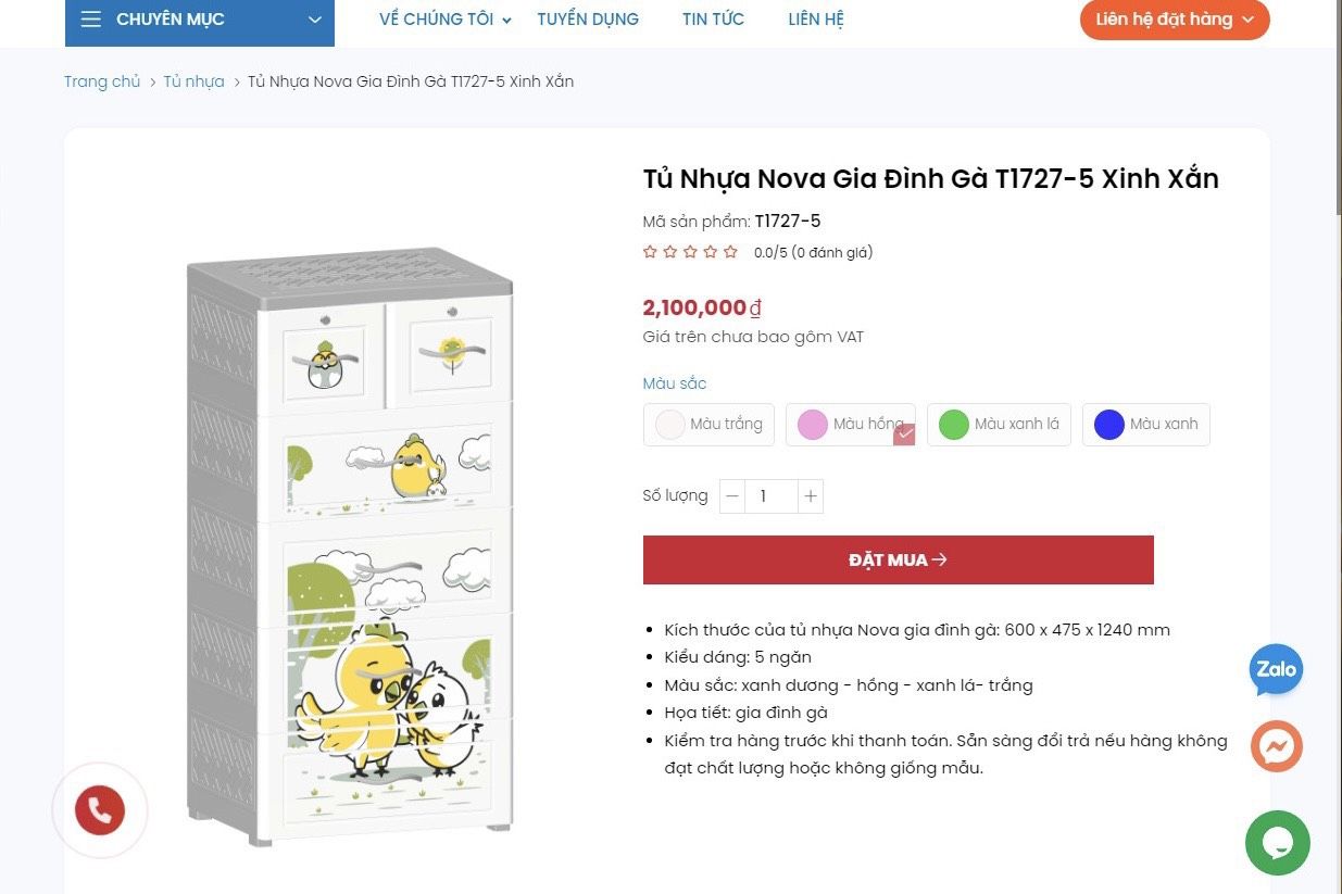 Tủ nhựa NOVA Gia Đình 5 ngăn