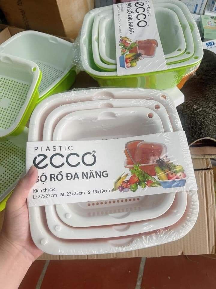 BỘ 3 THAU + 3 RỔ VUÔNG