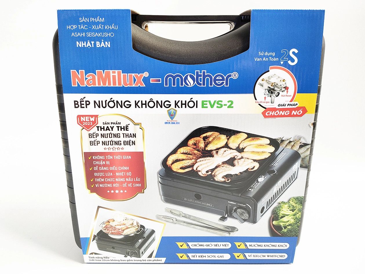 BẾP NƯỚNG KHÔNG KHÓI NAMILUX GS3123PF TẶNG KÈM KẸP GẮP 