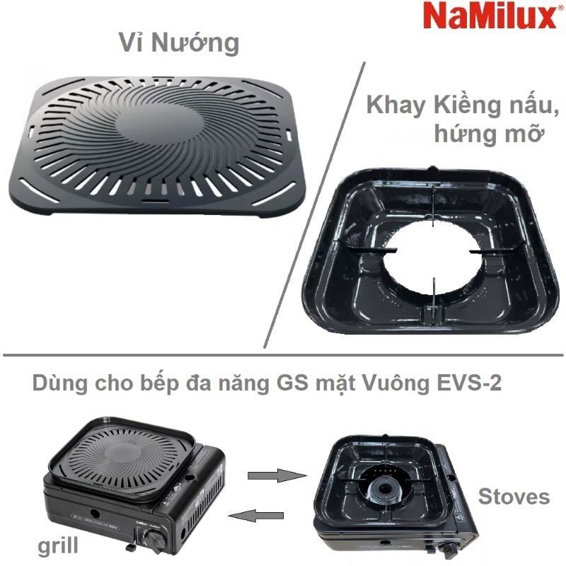 BẾP NƯỚNG KHÔNG KHÓI NAMILUX GS3123PF TẶNG KÈM KẸP GẮP 