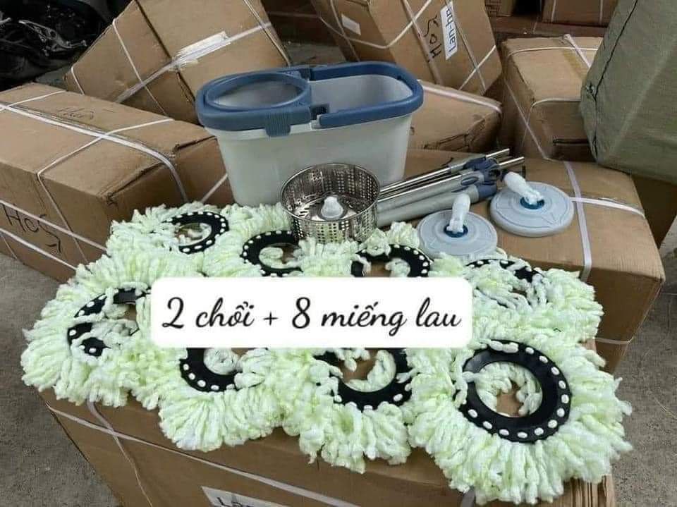 BỘ LAU NHÀ 360 + 8 BÔNG LAU + 2 CÂY LAU 