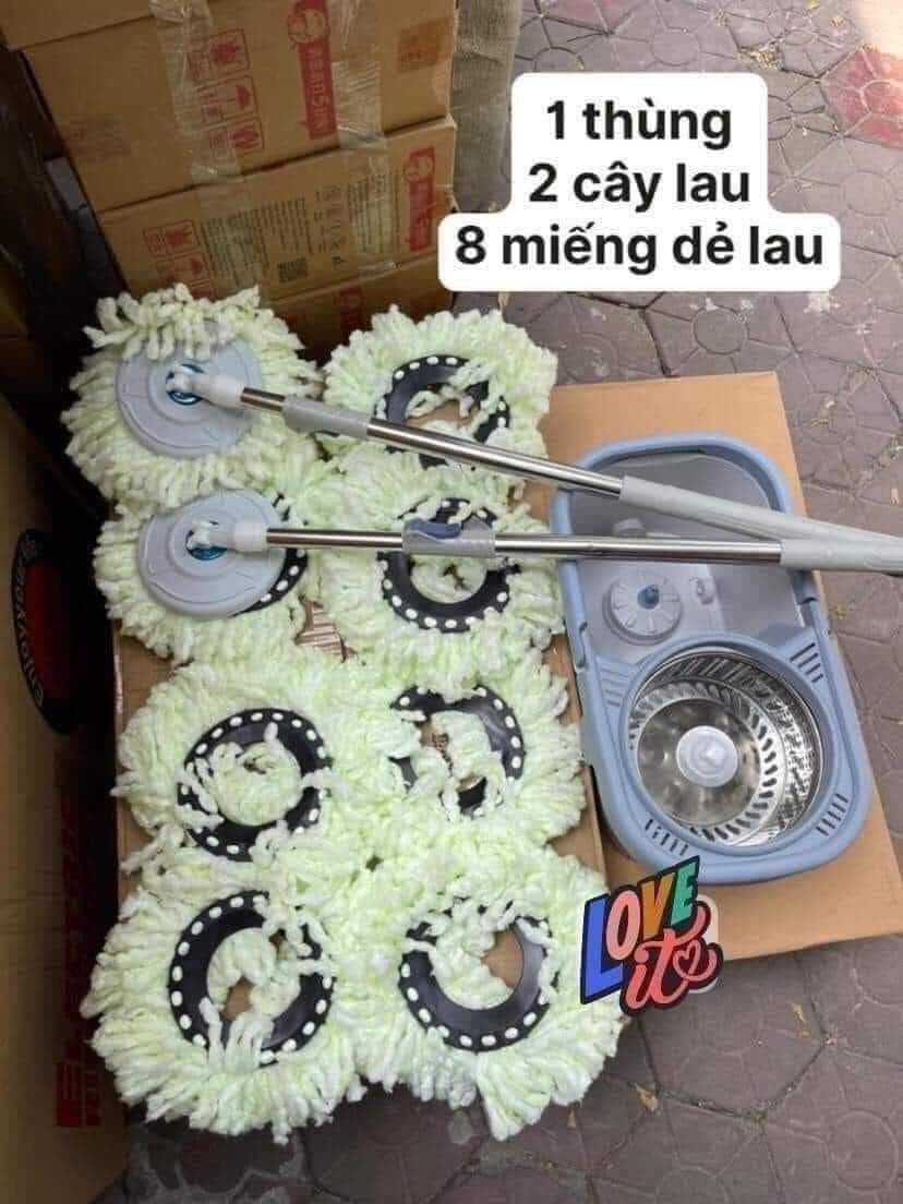 BỘ LAU NHÀ 360 + 8 BÔNG LAU + 2 CÂY LAU 