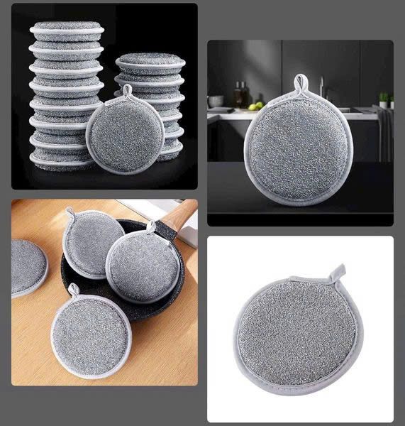 Miếng Tròn Rửa Bát 2 Mặt XÁM _  1 SET (5 MIẾNG)