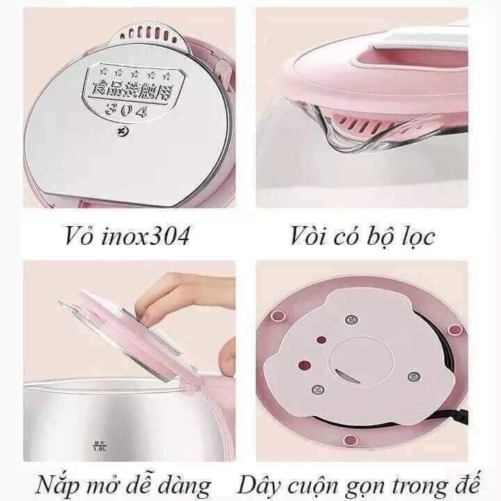 ẤM SIÊU TỐC Cooku Thuỷ tinh 2L