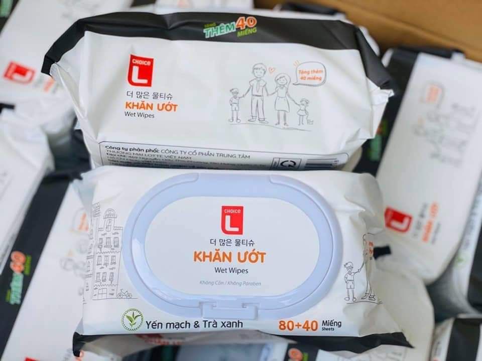 KHĂN ƯỚT HÀN QUỐC LOTTE - BÁN TỪ 5 BỊCH