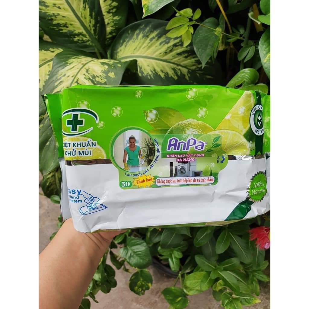 Khăn Ướt Lau Bếp Đa Năng Anpa 50 tờ - Bán Từ 3 Bịch