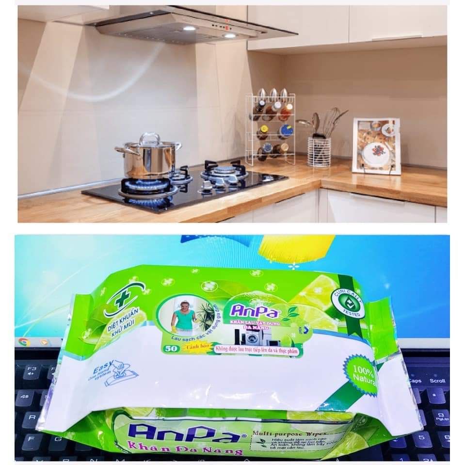 Khăn Ướt Lau Bếp Đa Năng Anpa 50 tờ - Bán Từ 3 Bịch