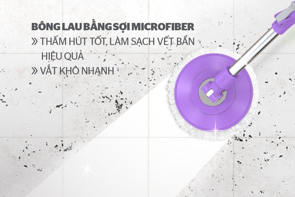 BỘ LAU NHÀ XOAY 360 ĐỘ  Classic SUNHOUSE KS-CL330CP