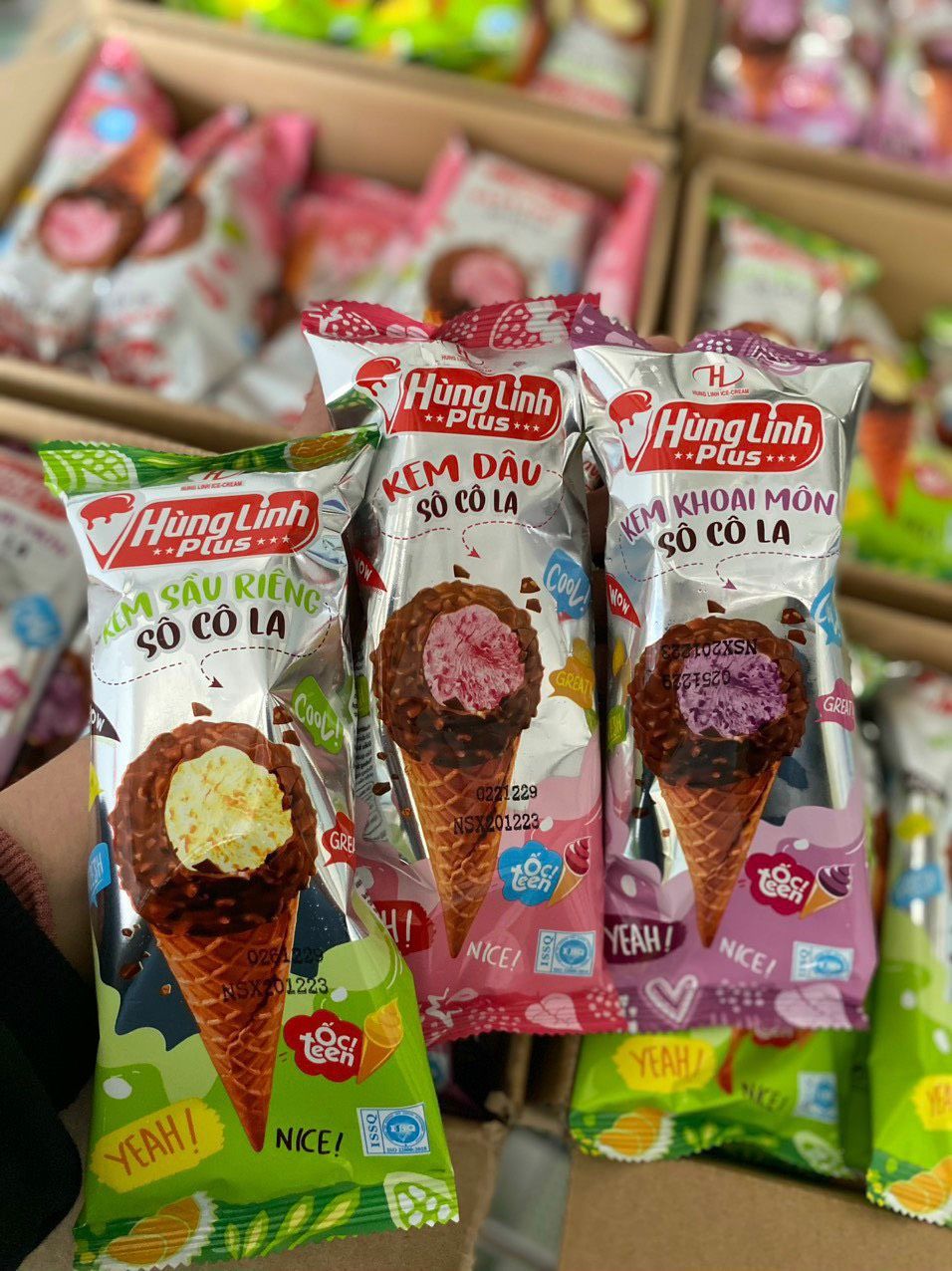 KEM ỐC QUẾ 3 VỊ - SET 10 CÂY 