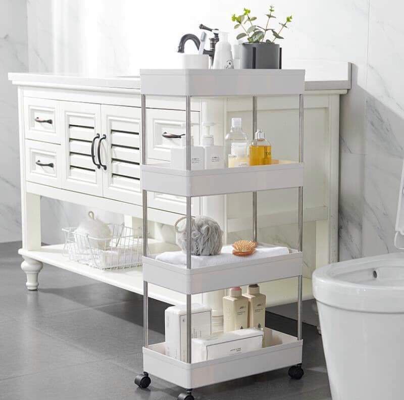 KỆ NHỰA 4 TẦNG CÓ BÁNH XE