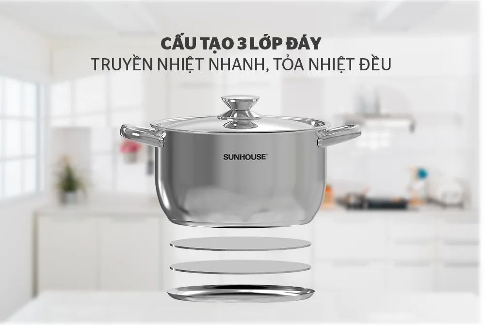 Bộ Nồi 3 Đáy Sunhouse